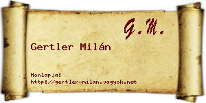 Gertler Milán névjegykártya